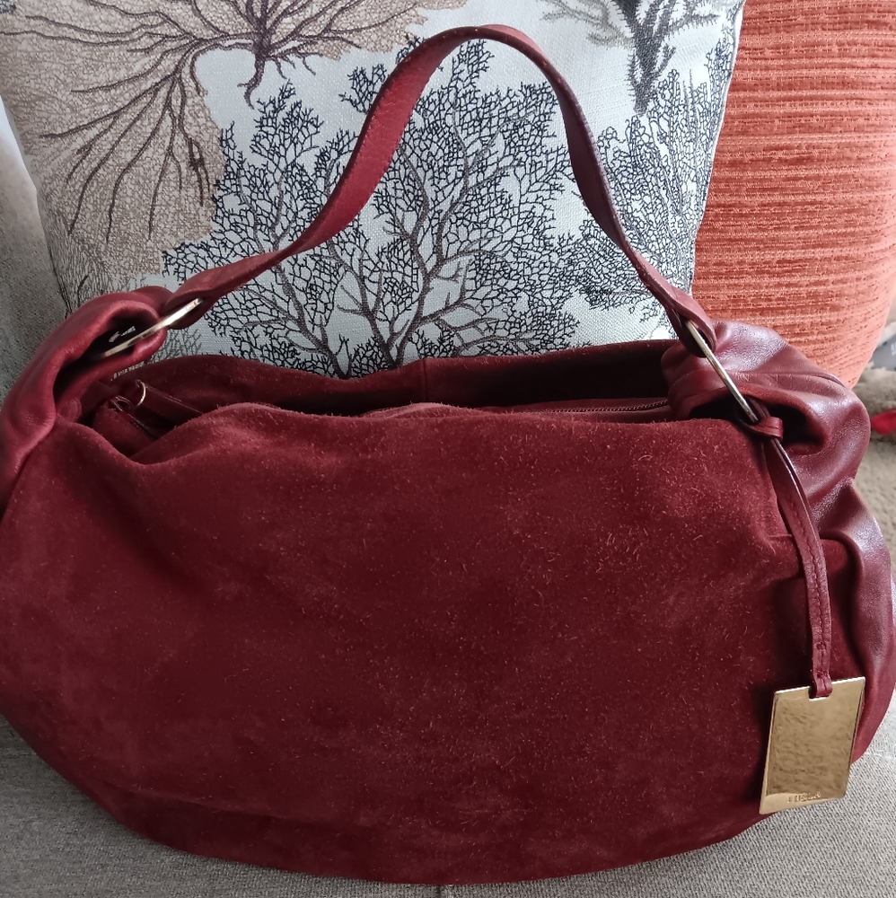Furla Suede and Leather Hobo Bag GUC